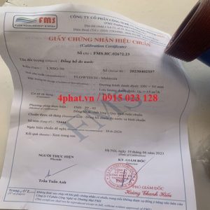Giấy chứng nhận hiệu chuẩn đồng hồ nước DN50 LXSG
